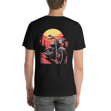 Motorcycle Sunset Tee with backprint