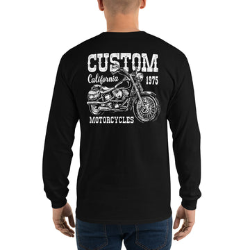 Custom California Motorcycles Long Sleeve Tee with Back Print