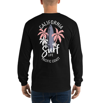 California Surf Life Long Sleeve Tee with Back Print