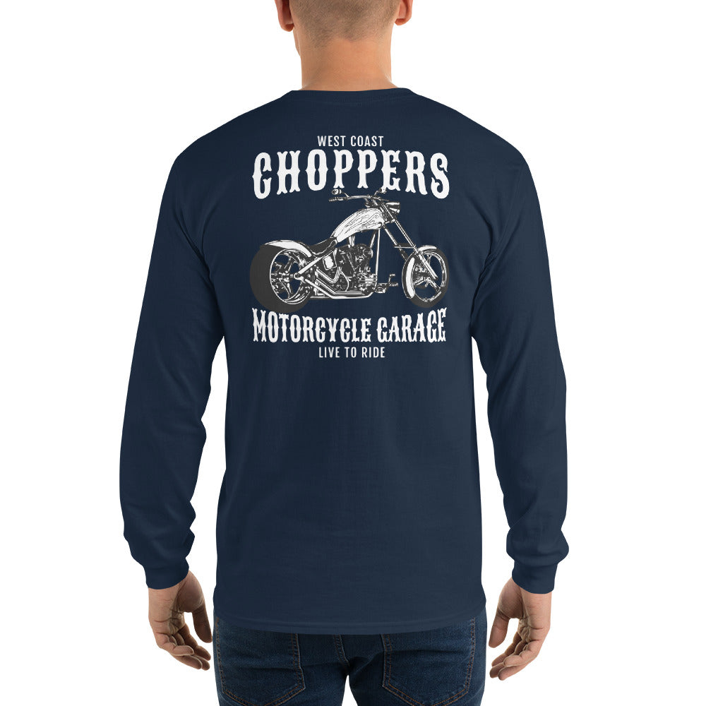 West Coast Choppers Long Sleeve Tee with Back Print Mad Dog Threads