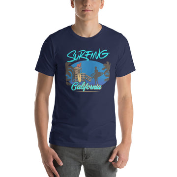 Surfing California Blue Tee